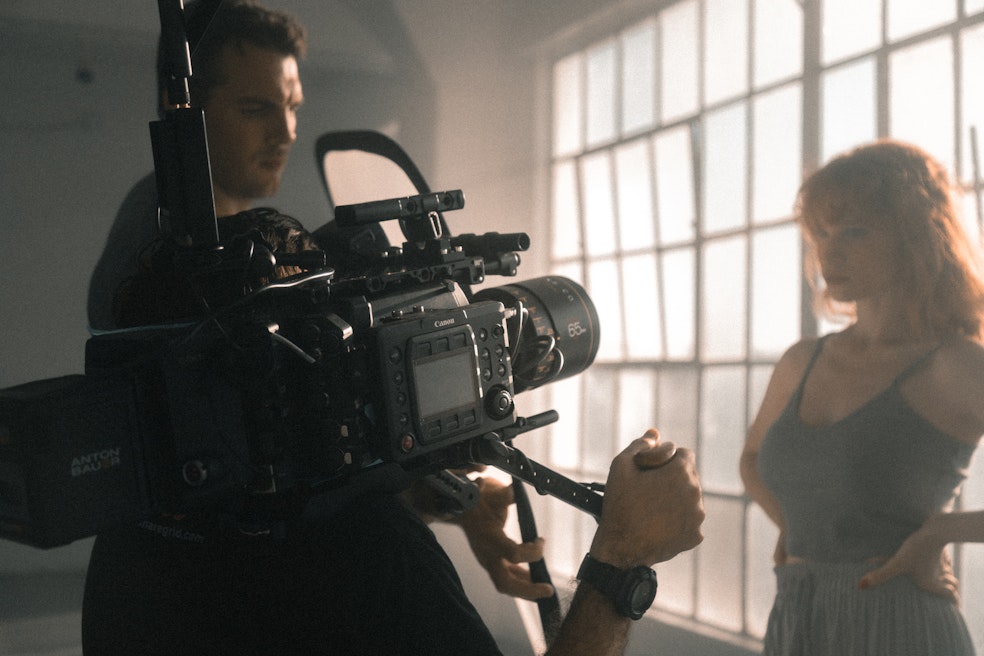 The Canon C700 FF shouldered up with anamorphic glass.